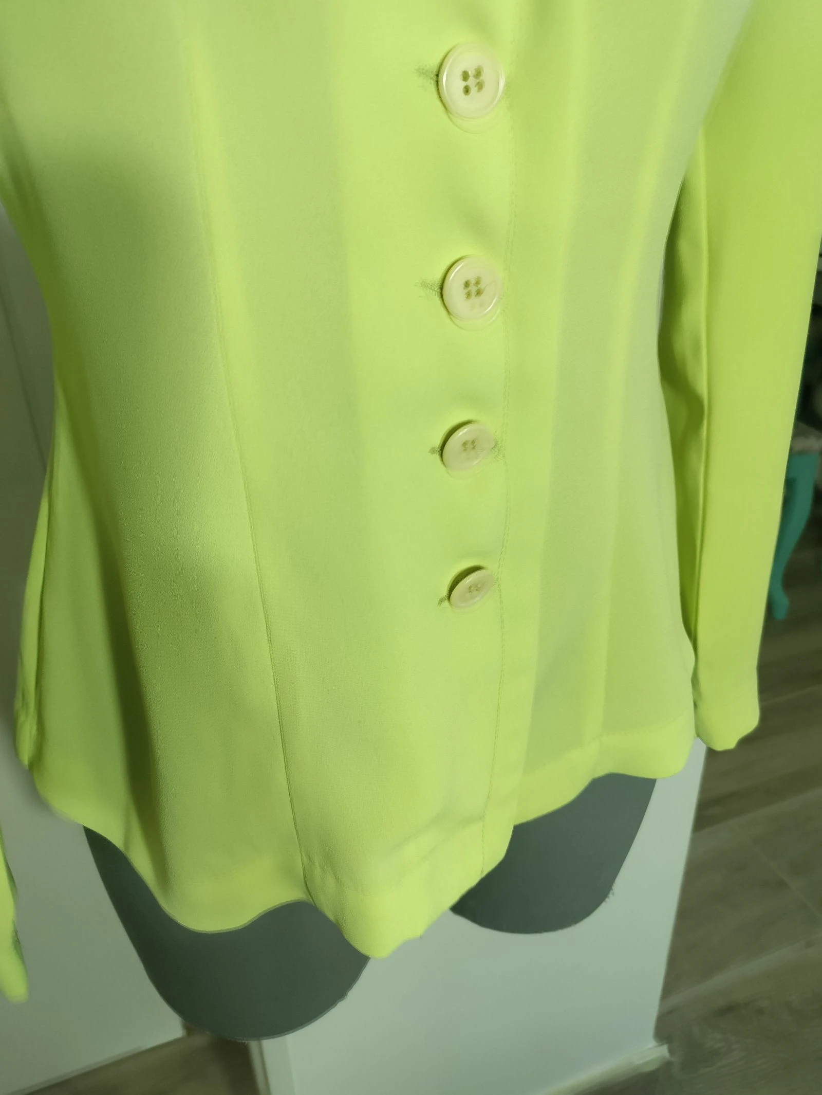 Camisa vintage Zara Classic Elements verde-limão | Eu 40 | Feita na Espanha | Y2K – photo 3
